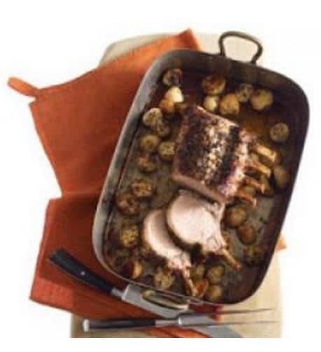 Herb-Crusted Roast Pork with New Potatoes